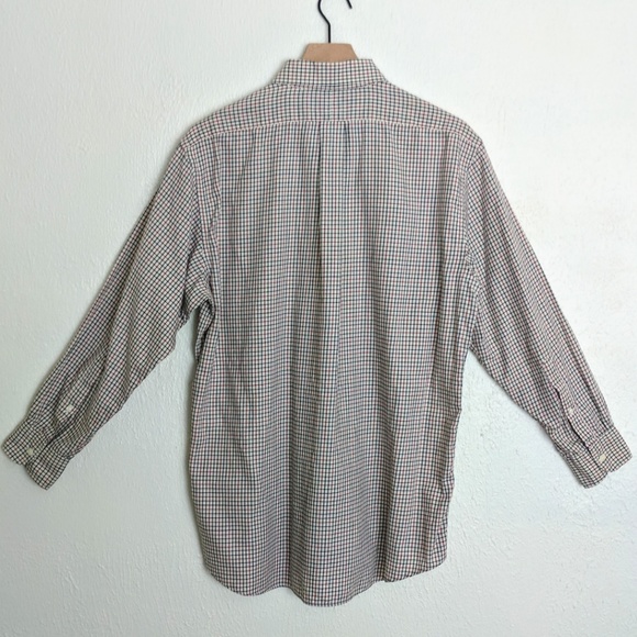 Buttondown Shirt Blue Red Check Casual - Picture 3 of 9